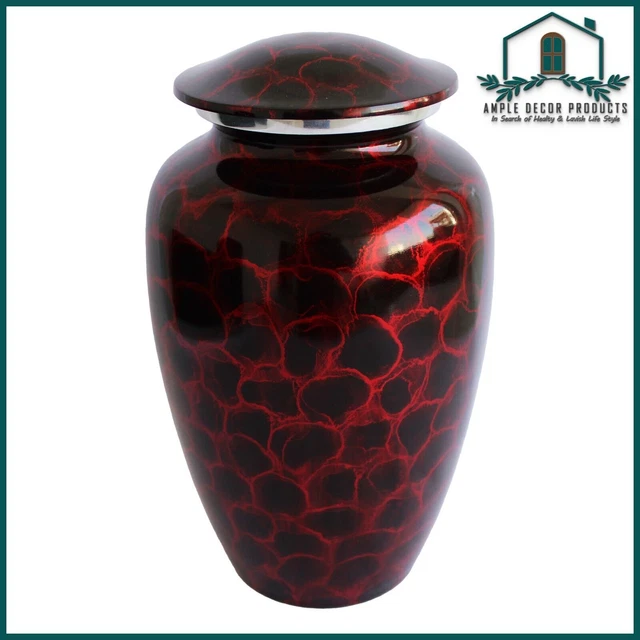 Urna rossa con design Pacthes nero Urne per cremazione per ceneri umane con...