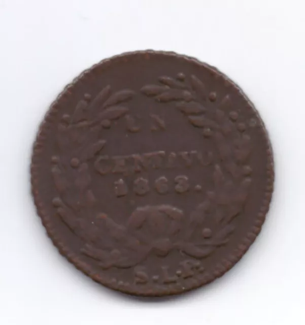 Mexico Coin KM#391.1 1863 10c San Luis Potosi XF