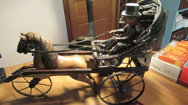 Jouet ancien ATTELAGE CHEVAL CR Charles Rossignol - Collection