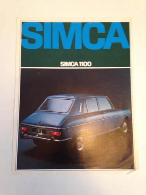 ANCIEN DÉPLIANT BROCHURE catalogue publicitaire SIMCA 1100 -- C23 EUR ...