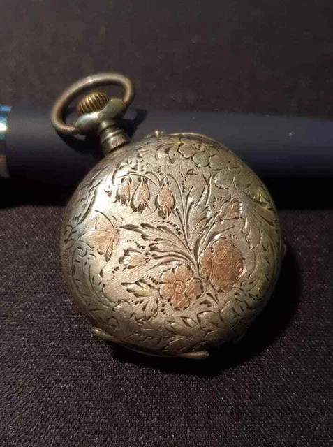 Montre Gousset Ancienne En Argent Massif Et Vermeil - Ne Fonctionne Pas, Occasion