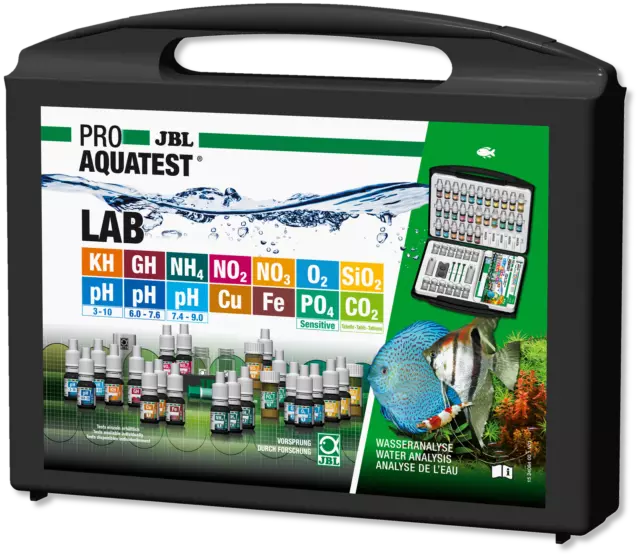 JBL TESTLAB Süßwasser Wassertest Testkoffer Aquarium Fisch Koi Teich 13 Test Set