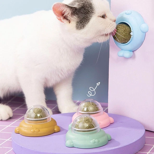 PET STUFF TEETH Cleaning Cat Toys Catnip Balls Rotatable Cat Mint Self