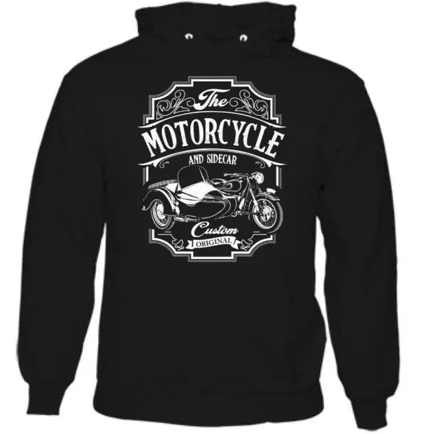 Felpa con cappuccio da motociclista e sidecar da uomo divertente 3 ruote top moto