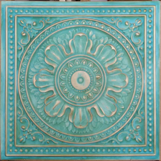 Metallized finish ceiling tiles green gold decor bar wall panels PL17 10pcs/lot