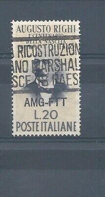 1950 Trieste A Amg-Ftt Birth Augustus Righi 20 Lire 1 V Used MF14491