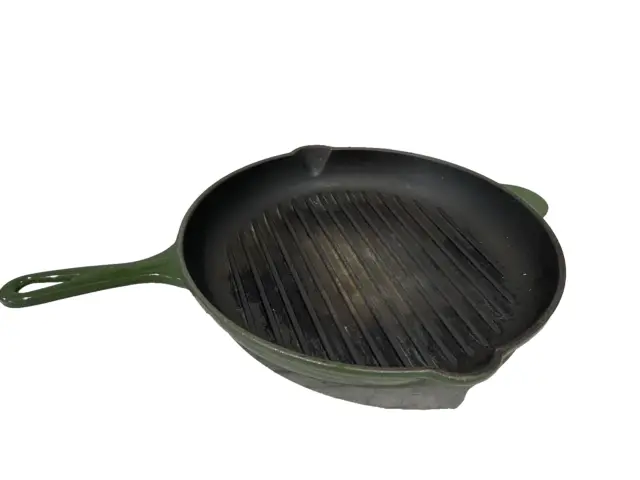 Le Creuset Large Green Griddle Fryling Pan 30Cm Used Condition