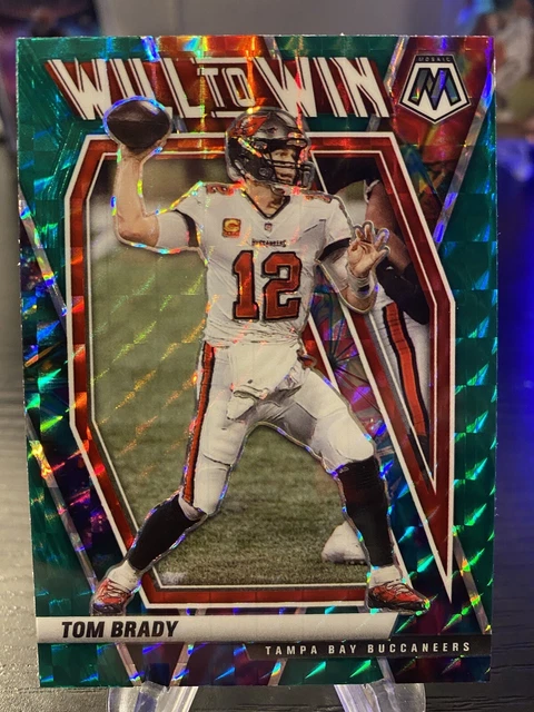 2021 Panini Mosaic Tom Brady Will to Win Green Mosaic Prizm #WW-1