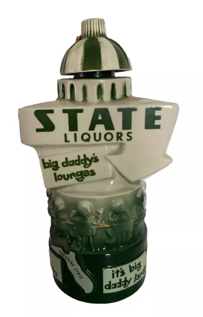 Vintage Ezra Brooks Florida State Liquors Big Daddy's Lounges Whiskey Decanter