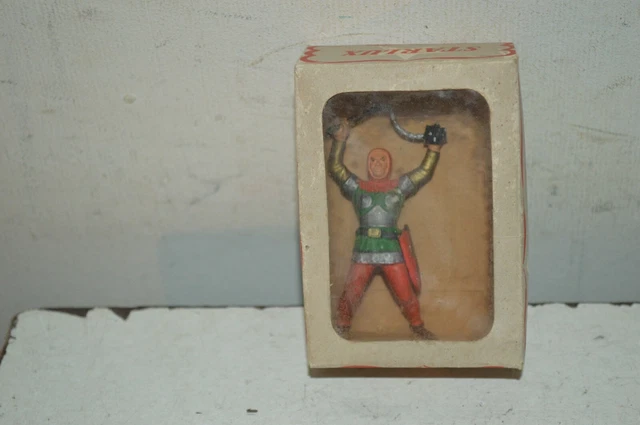 Fléau D'arme Médiéval Starlux - Soldat Chevalier Vert - Jouet Vintage Moyen Âge