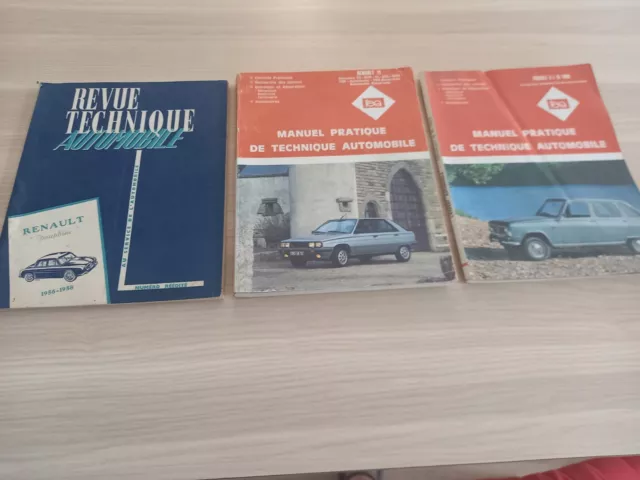 Lot de 3 manuel technique automobile Renault Dauphine R6 R11