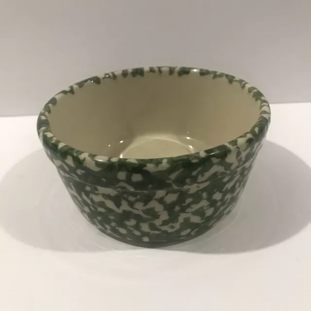 Roseville Pottery Green Spongeware 5" Bowl by The Workshops of Gerald E Henn