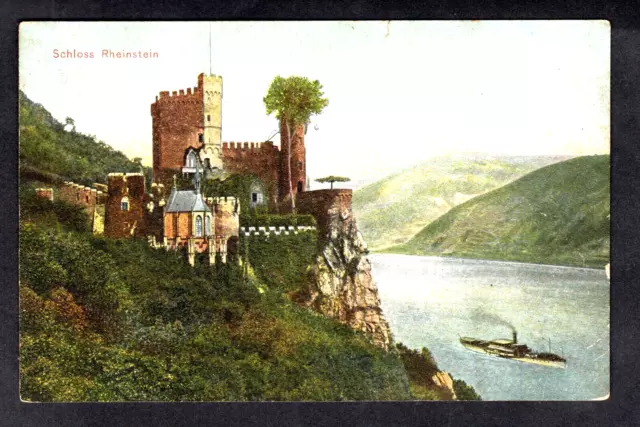 Alte Ansichtskarte "Schloss Rheinstein" ;frankiert Germania 5 Pf. ; St: 3.8.1909