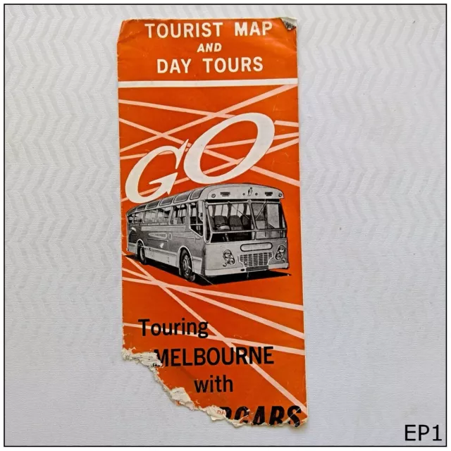 Parlorcars Tourist Map and Day Tours Touring Melbourne Ephemera
