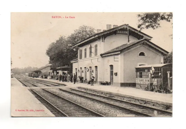 54 - cpa - BAYON - La gare  (B2014)