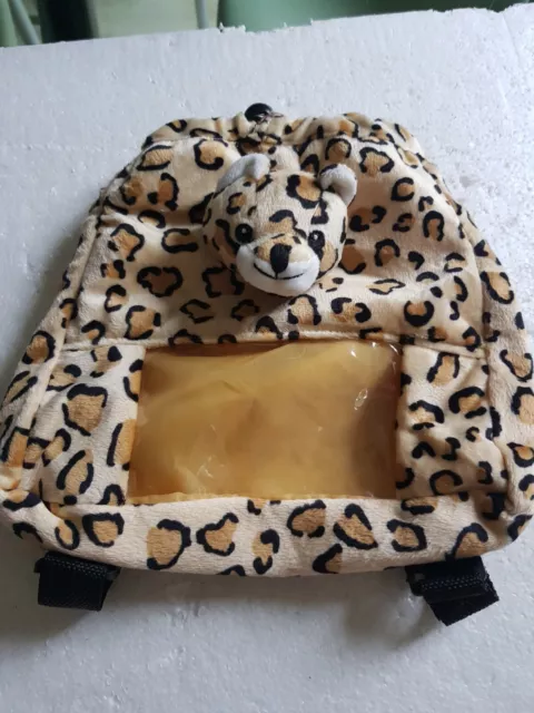 NEUF- Joli petit sac a dos d'enfant peluche léopard