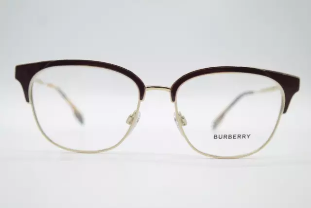 Lunettes Burberry B 1334 Or Rouge Brun Ovale Monture Lunettes Neuf