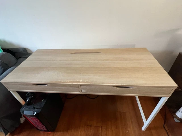 IKEA WHITE DESK with integral Drawer Unit 86.00 PicClick UK
