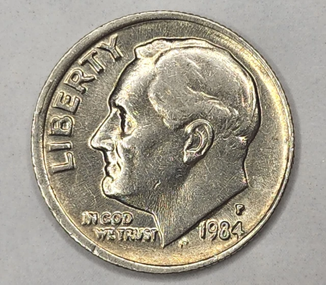 1984 P Dime Collar OFF CENTER Error DDO Error Die Chip Error