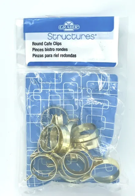 1 Pack of 14 Graber Brass 1” Clip-On Round Cafe Curtain Drapery Rings - NEW