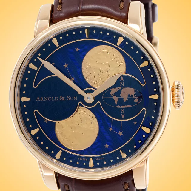 OROLOGIO DA UOMO Arnold Son HM Doppio Emisfero Luna Perpetua 18K Oro Rosa EUR 15.157 20 PicClick IT