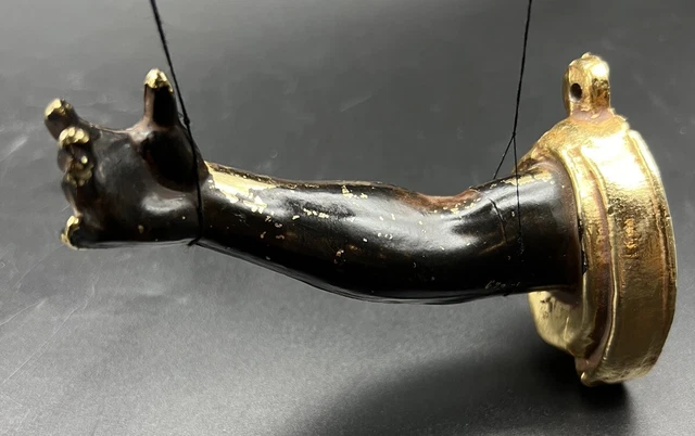 Vtg Petites Choses Hand Arm Wall Hook Brass Metal Towel Key Hanger Blackamoor