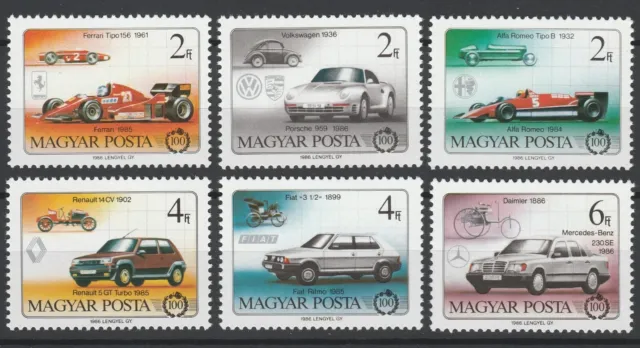 Hungary 1986 Cars, Racing cars, Ferrari F1 6 MNH stamps