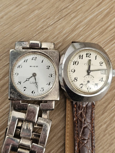 Montre De Col Vintage CLYDA Mécanique - Années 80 - Boîtier Doré, Cadran Blanc - Occasion Fonctionnelle