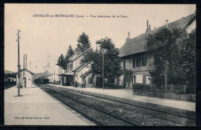 [CPA807] France, Andelot-en-Montagne- Vue intérieure de la Gare- VF old postcard