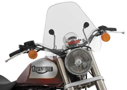 Slipstreamer Clear Spitfire Windshield w/ Chrome Hardware for 1" Harley Models