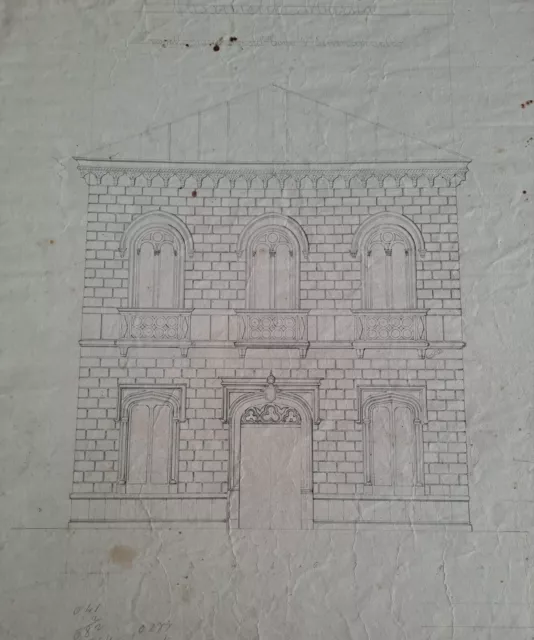 disegno antico. Antico Palazzo del C.so V.Emanuele,Napoli; 1880; Matita e China