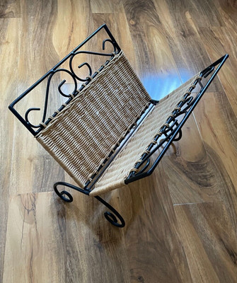 Portariviste in Elegante Cuoio Scuro e ripiano cremagliera Moderna giornali Holder Small Office Kit in Acciaio Inox Carrello Bagagli Carrello Sacchetti di Carta Ufficiale 