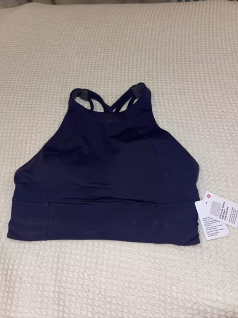 LULULEMON FREE TO Be Serene High Neck Long Line Bra Size 8 (UK 12