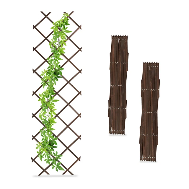 Treillis En Bois Extensible 180x90 Cm | Pour Plantes Grimpantes | Usage Vertical Ou Horizontal | Naturel