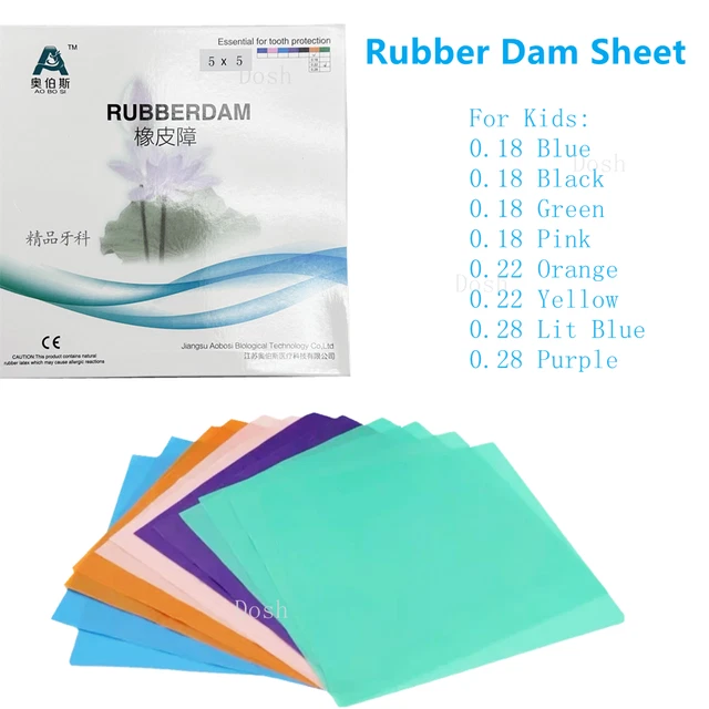 DENTAL RUBBER DAM Sheet Natural Latex Endodontics Dams 5*5 For Kids