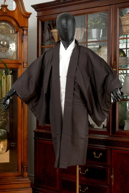Dear Vanilla Japanese Silk Haori Jacket Men's Kimono Authentic Japan Vintage