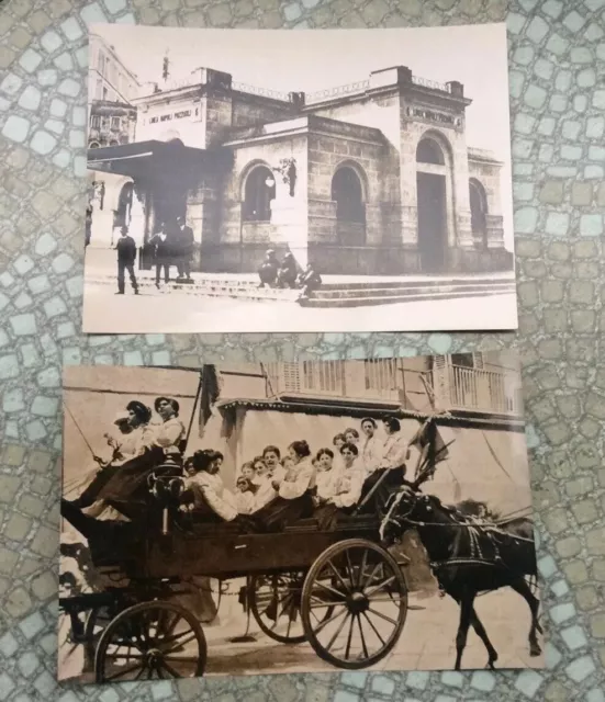 2 Foto d'epoca Napoli retrospettive vintage bianco nero originale