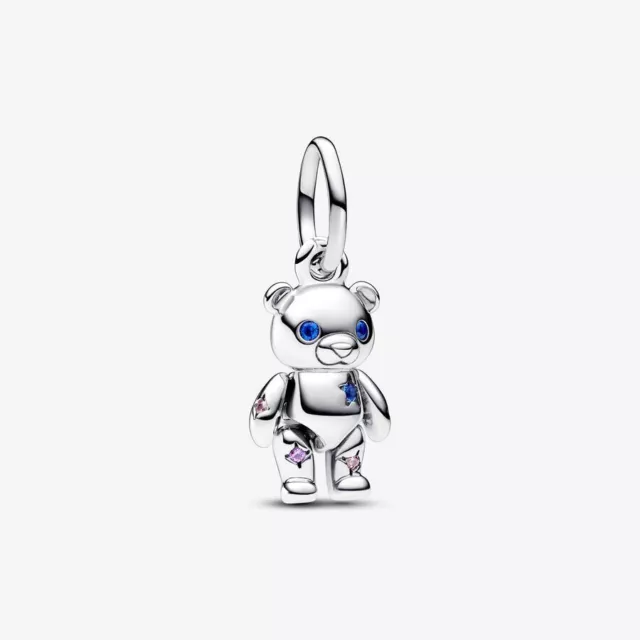 PANDORA Movable Teddy Bear Silver Dangle Charm - 792986C01