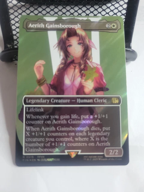 mtg aerith card FOIL] Aerith, Last Ancient (Borderless) (Chocobo Track Foil) if you gained life this turn Aerith Gainsborough | Promotional |