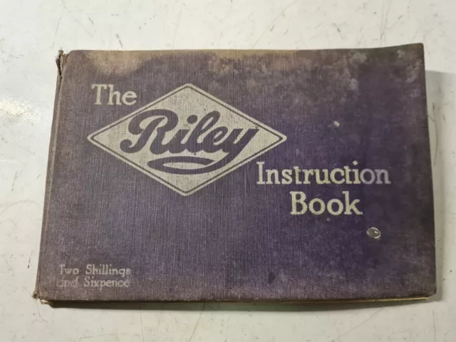 The Riley Twelve Instruction Book Owners Manual October 1925