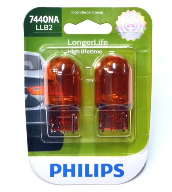 Philips LongerLife 7440NA 25W Dos Bombillas Luz Diurna Recambio Stock Lámpara