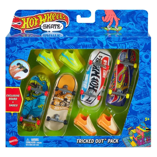 Hot Wheels Skate 4-Pack - Tricked-Out Paquete Diapasón Figura de Acción Juguetes