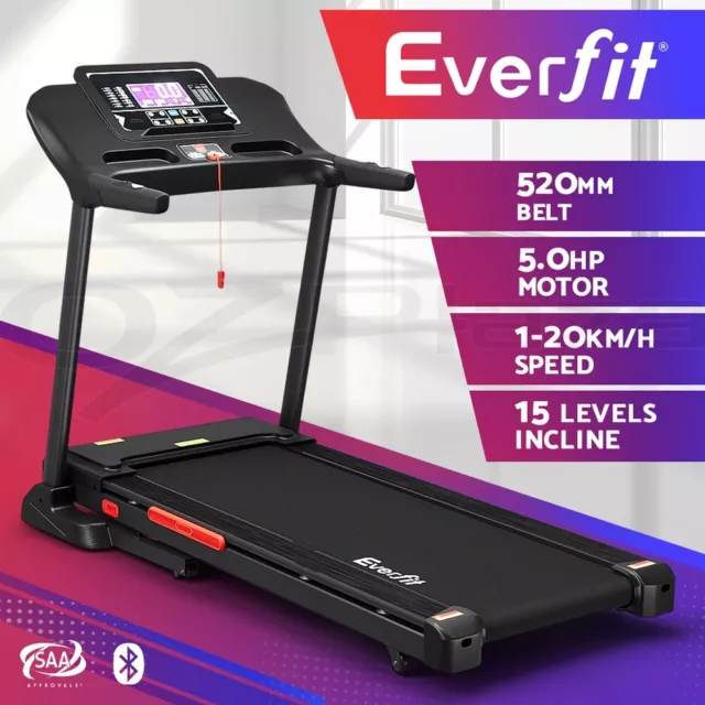 Everfit Treadmill Electric Auto Incline Home Gym Exercise Machine Fitness 52cm