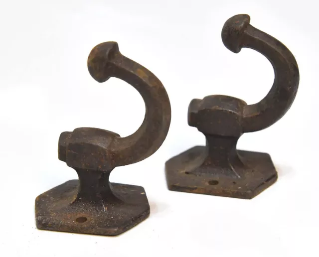 2 Vintage Metal Hat Or Coat Hooks