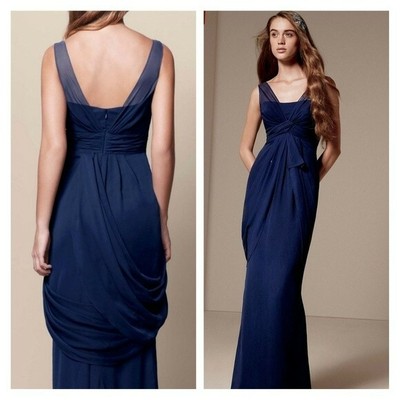 NWT White by Vera Wang Chiffon Illusion Bridesmaid Formal Dress Size 2 MSRP $168