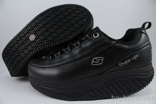 grundigt Bebrejde Hold op SKECHERS SHAPE UPS Elon Black Resistant Non-Slip Work Memory Foam Leather  Women $99.99 - PicClick