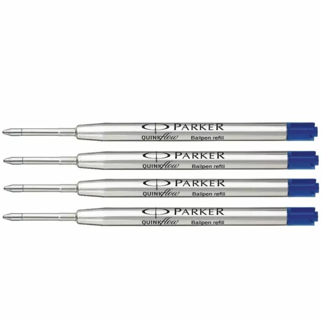 PACK OF 3 Parker Ball Point Pen Ink Refill Medium Fine Black , blue 2