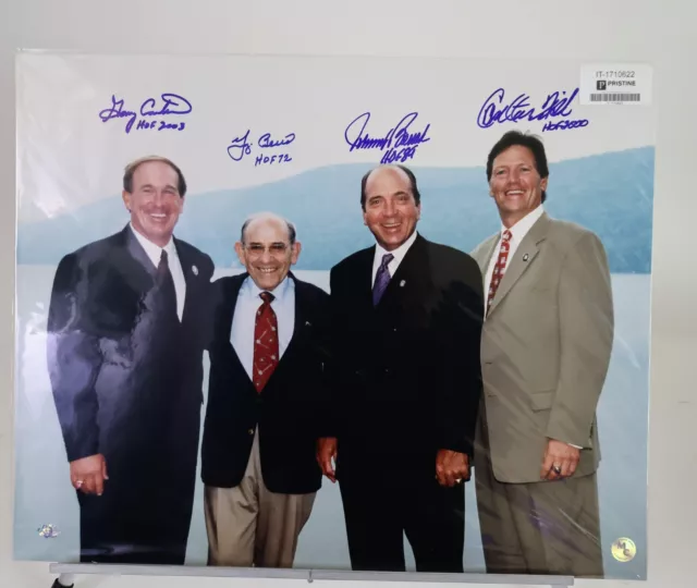 Gary Carter, Yogi Berra, Johnny Bench & Carlton Fisk Autographed 16X20