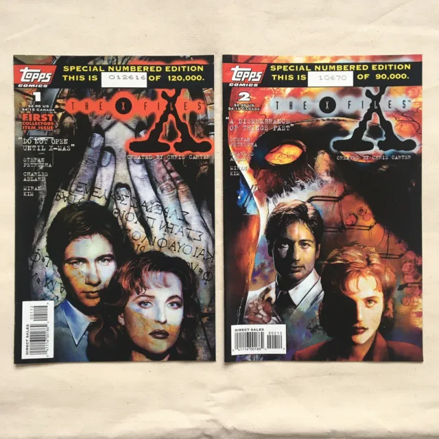 The X Files Topps Comics 1 & 2 Special Numbered Edition Collectors 1995