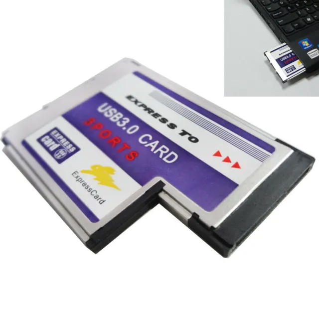 Express Card Expresscard 54mm to 3 Port USB3.0 Adapter For Laptop FL1100 Chipset